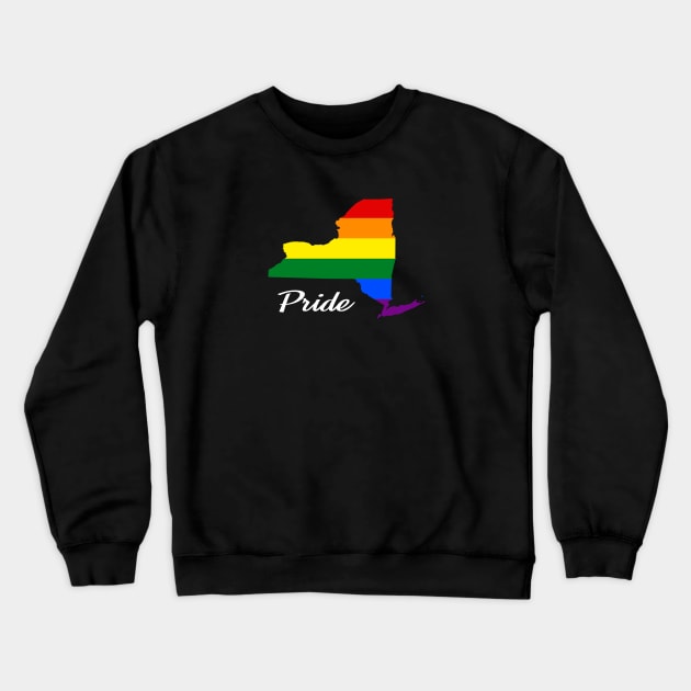 New York Pride | LGBT Rainbow Flag Crewneck Sweatshirt by jpmariano